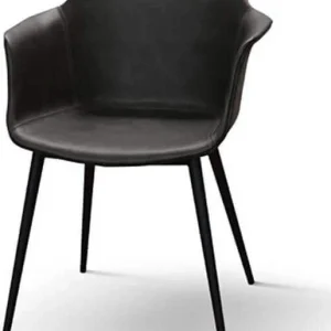 NOVELLA - sedia moderna ecopelle cm 43 x 60 x 83 h Antracite Milani Home