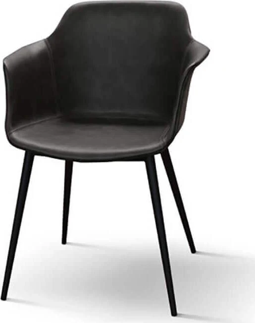 NOVELLA - sedia moderna ecopelle cm 43 x 60 x 83 h Antracite Milani Home