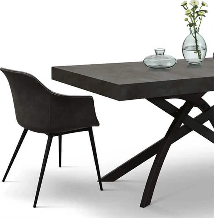NOVELLA - sedia moderna ecopelle cm 43 x 60 x 83 h Antracite Milani Home