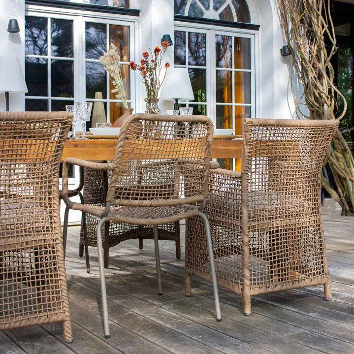 POLTRONA DA TAVOLO TORTORA ESTERNO CORDA CON CUSCINO BORACAY Now's Home