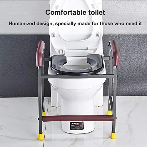 Asta saliscendi, telaio di sicurezza ausiliario per bagno per anziani con cuscino U, sgabello / cassettone doccia regolabi...