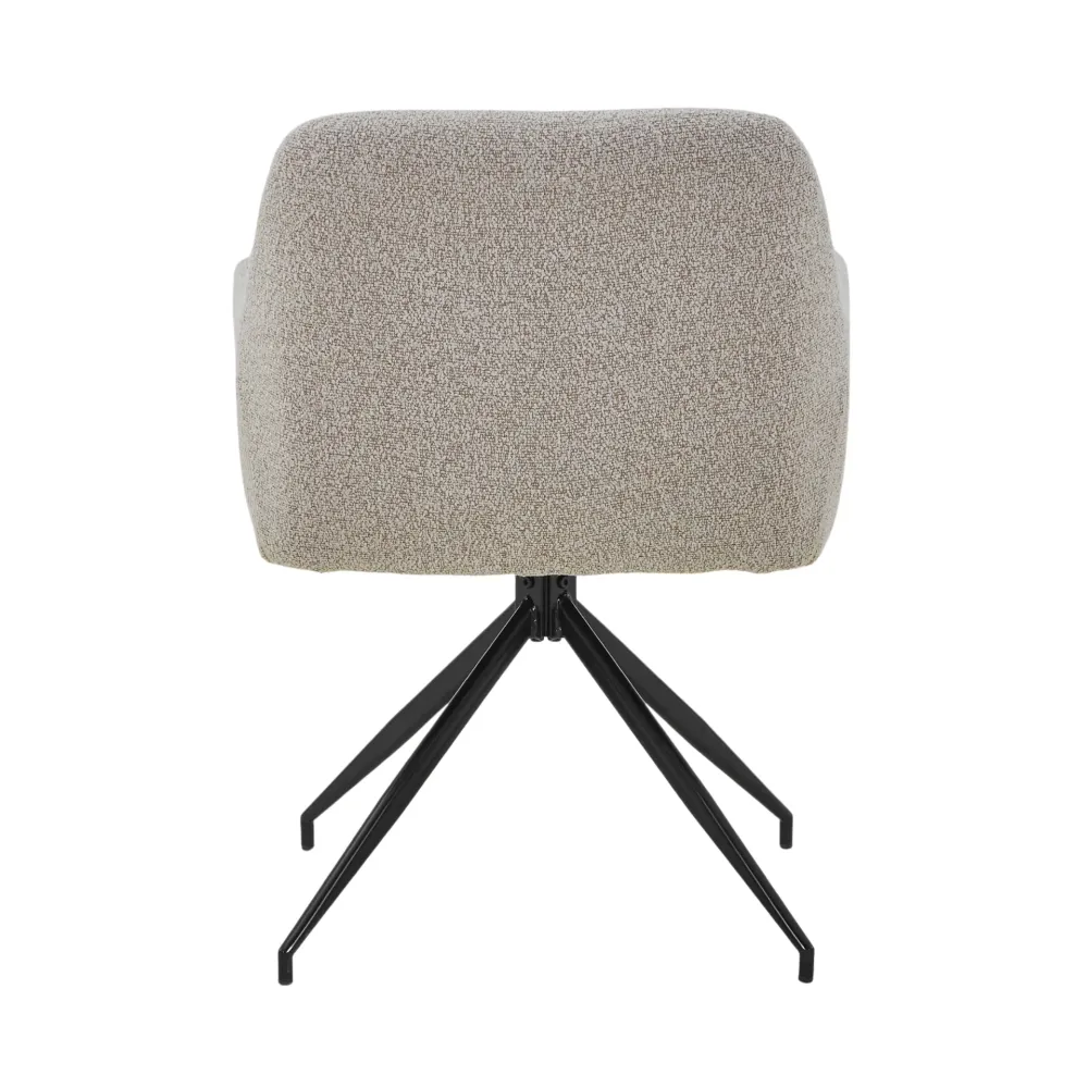 Ofelia sedia da pranzo - Boucle beige con rotazione 360 gradi