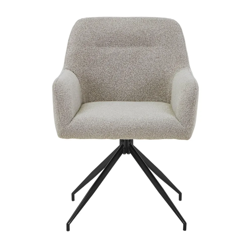 Ofelia sedia da pranzo - Boucle beige con rotazione 360 gradi