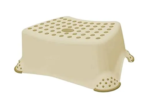 OKT Sgabello, Polipropilene, con Inserti Antiscivolo, Crema, Beige, Medium
