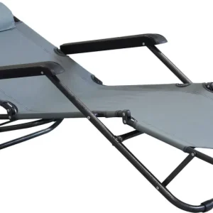 OLLY - sedia sdraio zero gravity reclinabile pieghevole Grigio Milani Home
