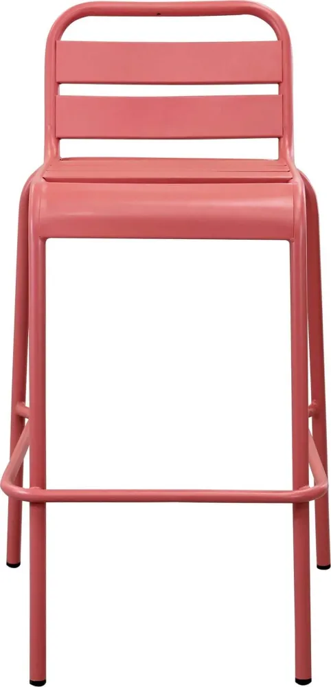 OPERA - sgabello da giardino impilabile ferro cm 50x51x95 h Rosso Corallo Milani Home