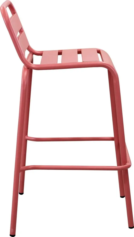 OPERA - sgabello da giardino impilabile ferro cm 50x51x95 h Rosso Corallo Milani Home
