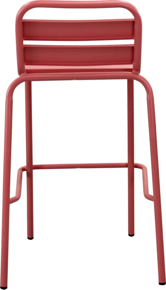 OPERA - sgabello da giardino impilabile ferro cm 50x51x95 h Rosso Corallo Milani Home