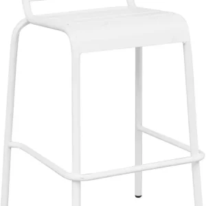 OPERA - sgabello da giardino impilabile ferro cm 50x51x95 h Bianco Milani Home