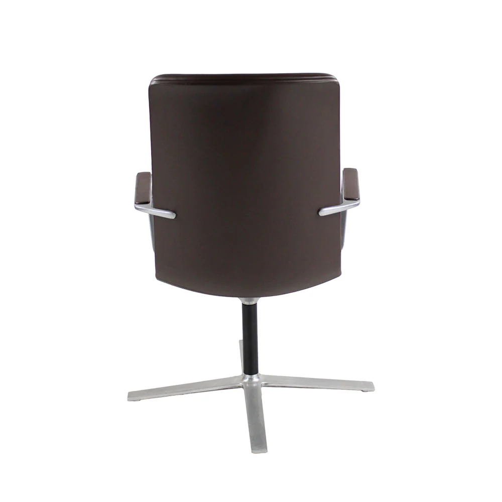 Orangebox: Calder Meeting Sedia 4 stelle Base pelle marrone - ristrutturata