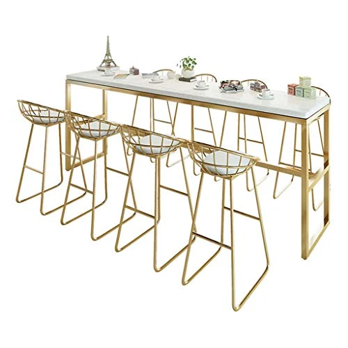 OUG 4 PCS Sgabello da Bar Gambe Oro Casual Bianco Comoda Sedia Imbottita, Schienale ergonomico, Adatto per Bar, caffè, Alt...