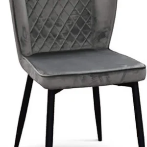 OURANOS - sedia moderna velluto cm 43 x 48 x 84 h Antracite Milani Home