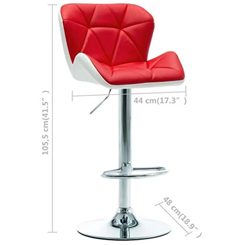 Oushome Sgabelli da Bar 2 pz Rossi Similpelle