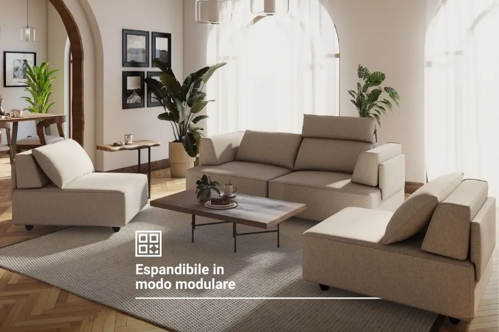 Outlet - Divano modulare Louis M con funzione letto - Showroom Milano - pagamento finale