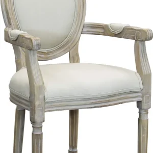 OVAL BACK - poltrona vintage tessuto Beige Milani Home