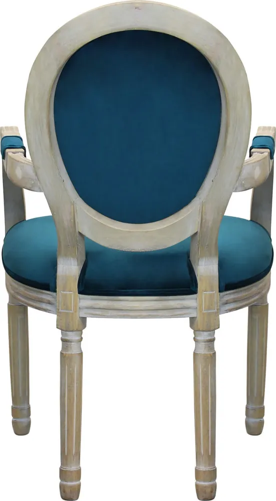 OVAL BACK - poltrona vintage velluto Blu Milani Home