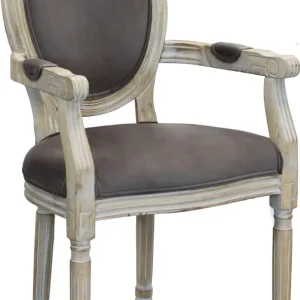 OVAL BACK - poltrona vintage velluto Taupe Milani Home