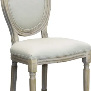 OVAL BACK - sedia vintage tessuto Beige Milani Home