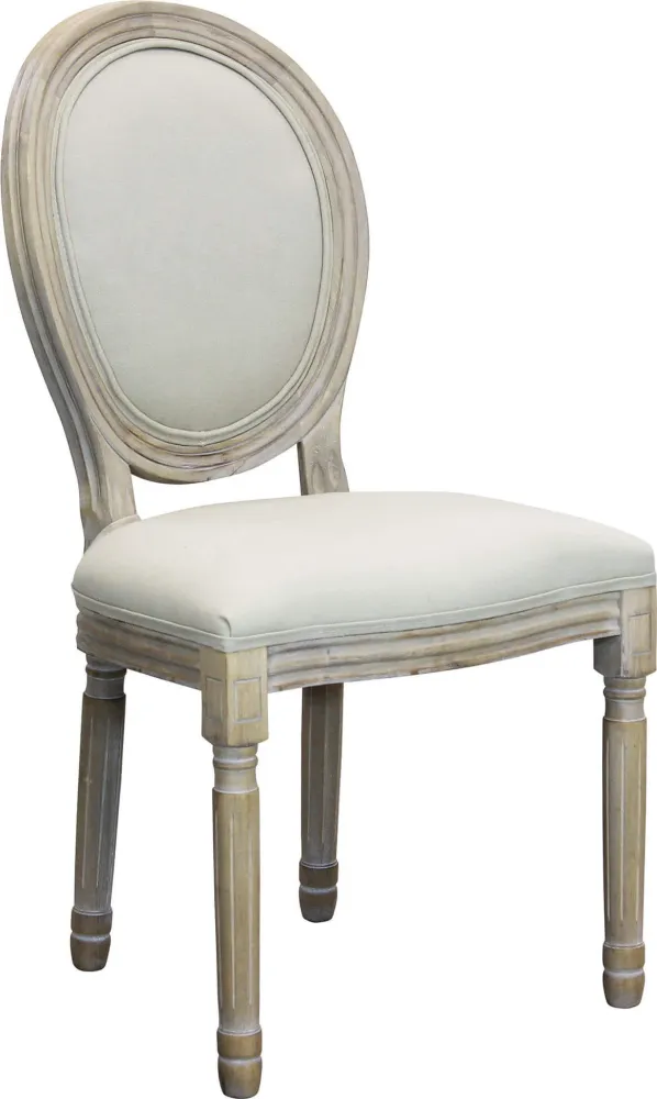OVAL BACK - sedia vintage tessuto Beige Milani Home