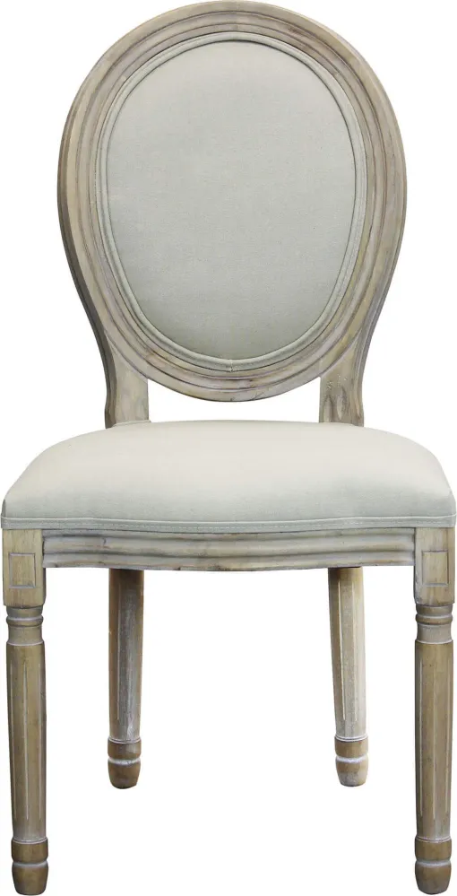OVAL BACK - sedia vintage tessuto Beige Milani Home