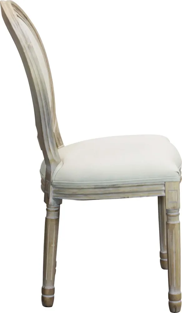 OVAL BACK - sedia vintage tessuto Beige Milani Home