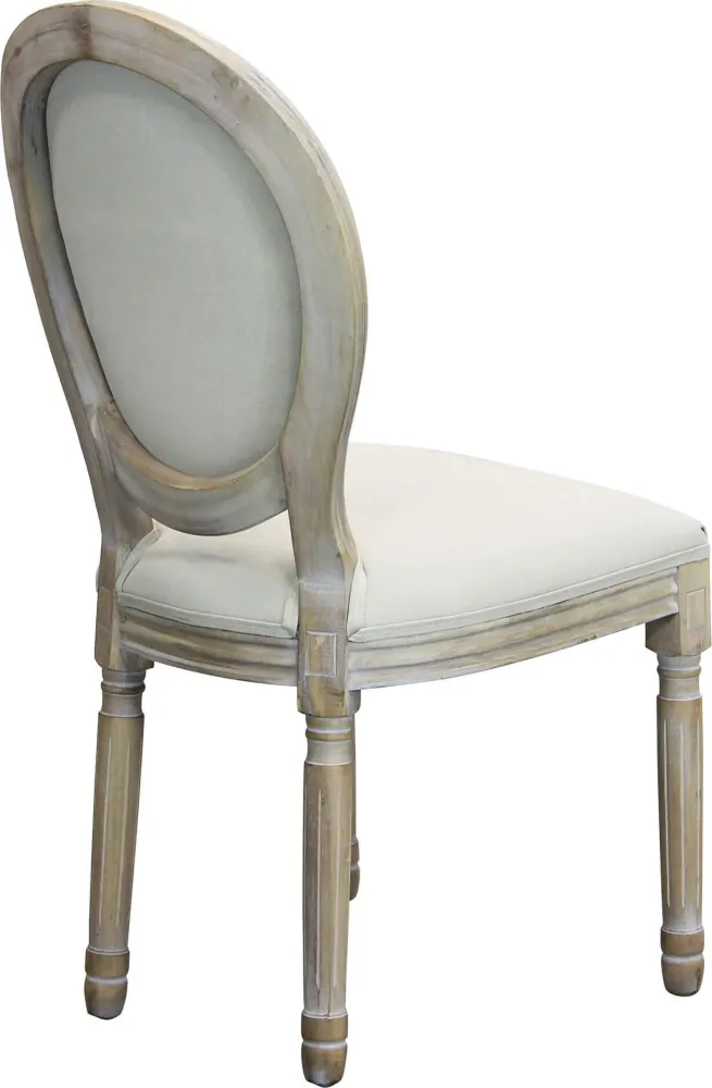 OVAL BACK - sedia vintage tessuto Beige Milani Home