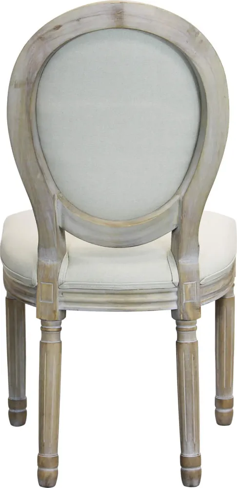OVAL BACK - sedia vintage tessuto Beige Milani Home