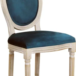 OVAL BACK - sedia vintage velluto Blu Milani Home