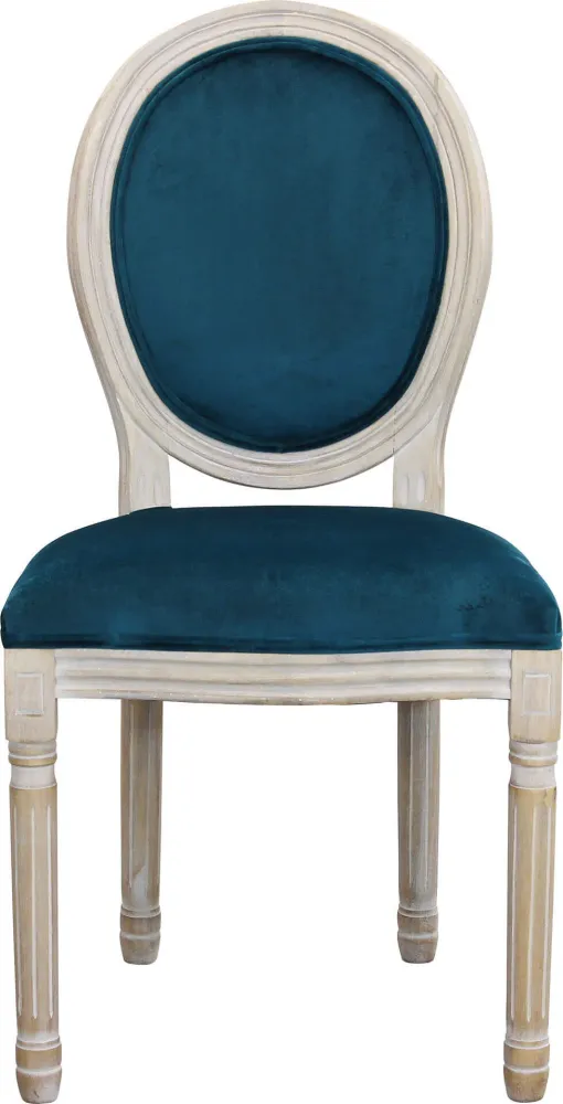 OVAL BACK - sedia vintage velluto Blu Milani Home