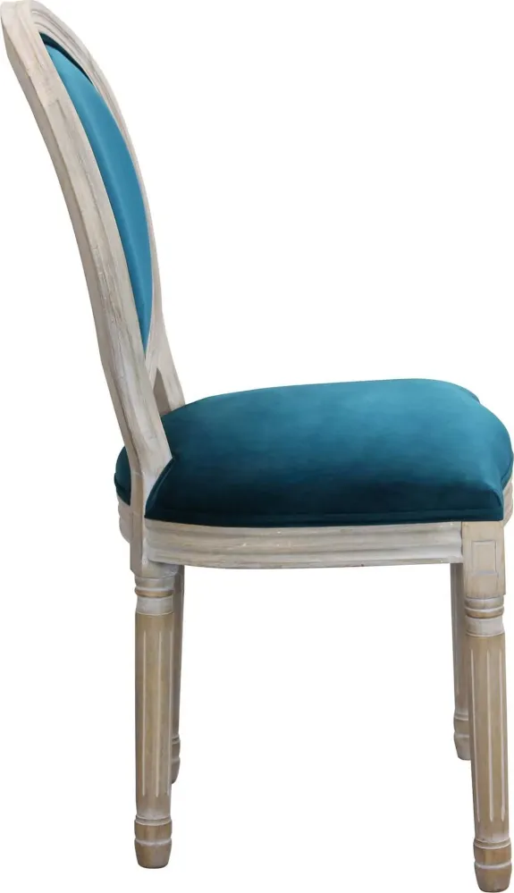 OVAL BACK - sedia vintage velluto Blu Milani Home