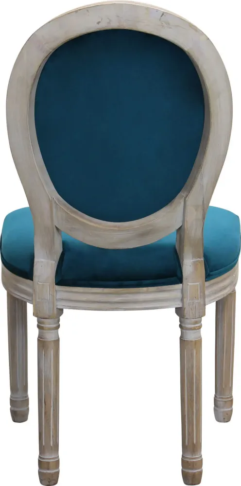 OVAL BACK - sedia vintage velluto Blu Milani Home