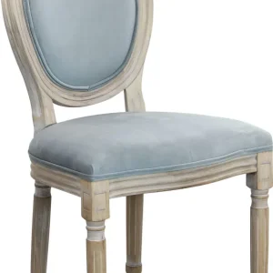 OVAL BACK - sedia vintage velluto Grigio Milani Home