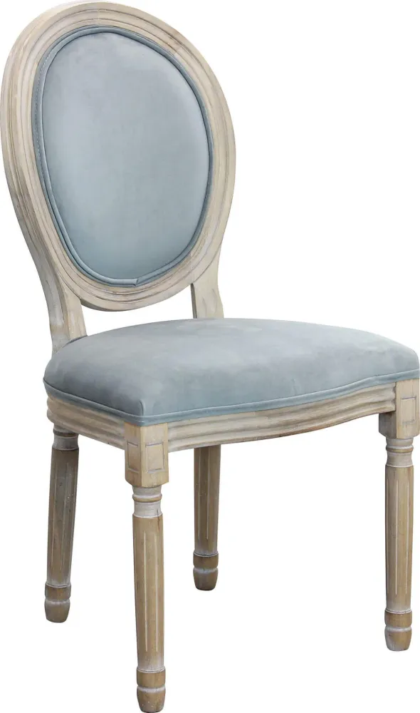 OVAL BACK - sedia vintage velluto Grigio Milani Home