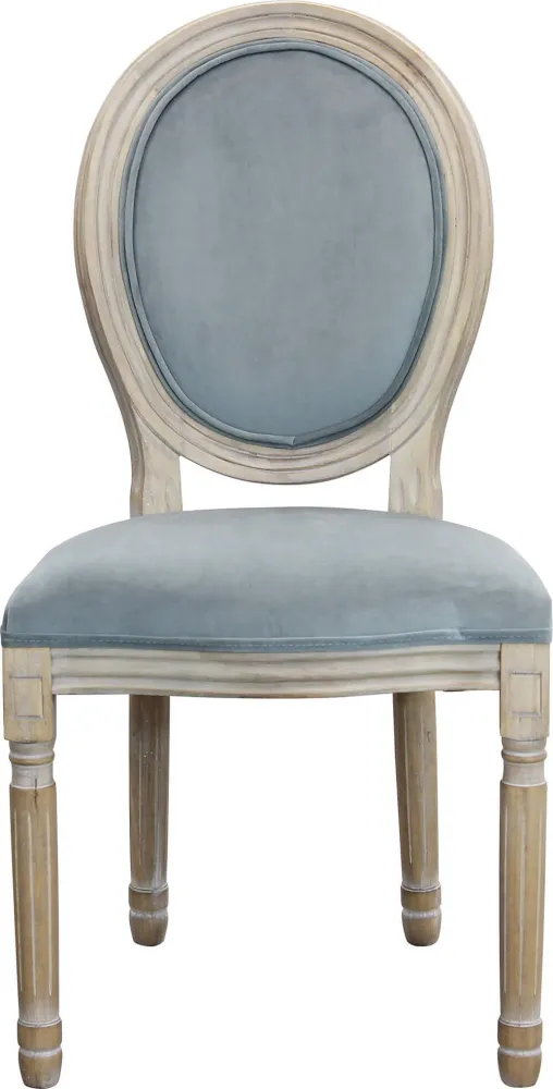 OVAL BACK - sedia vintage velluto Grigio Milani Home