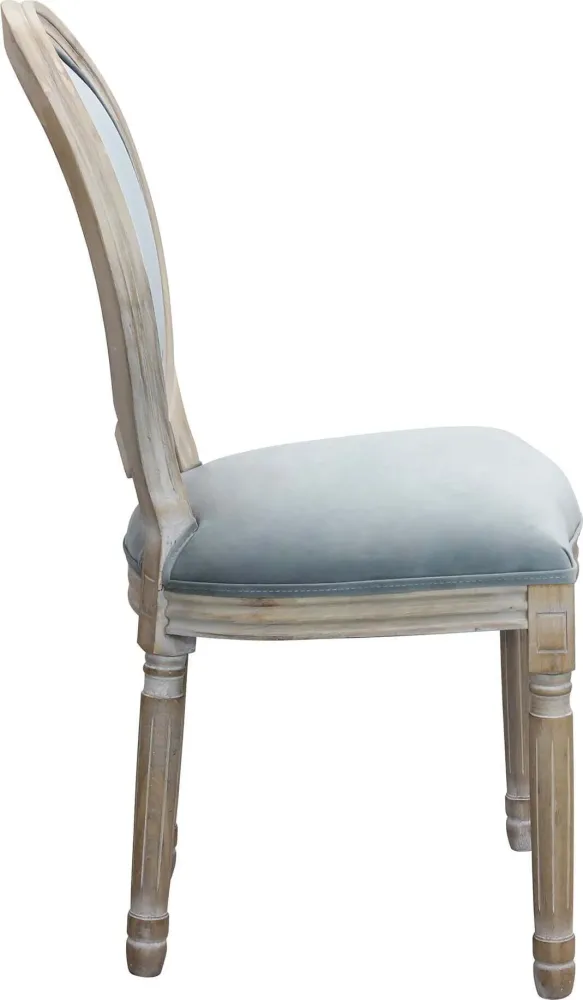 OVAL BACK - sedia vintage velluto Grigio Milani Home