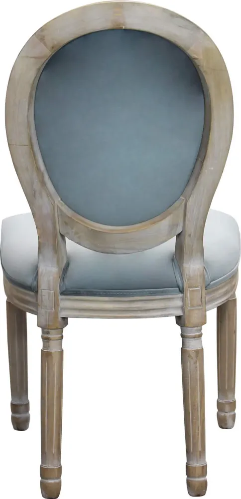 OVAL BACK - sedia vintage velluto Grigio Milani Home