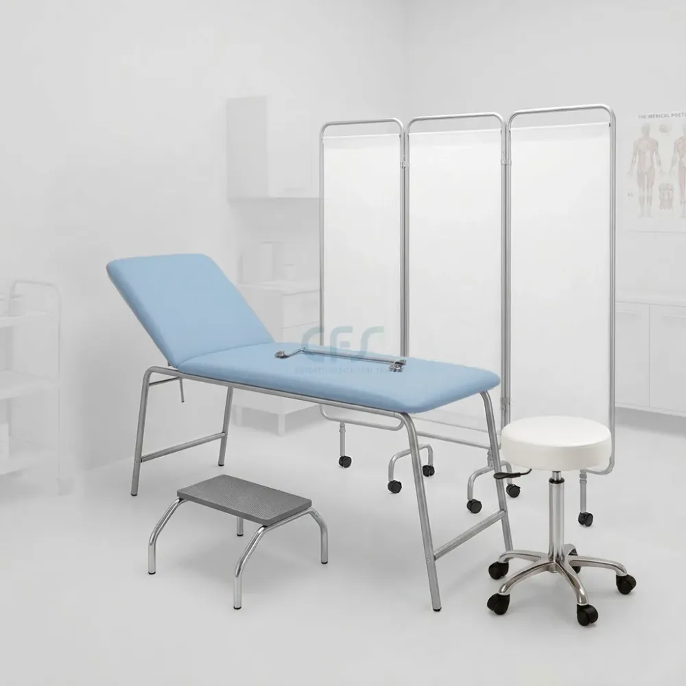 Pacchetto Ambulatorio DOCTOR Plus - Lettino Azzurro + Sgabello Bianco