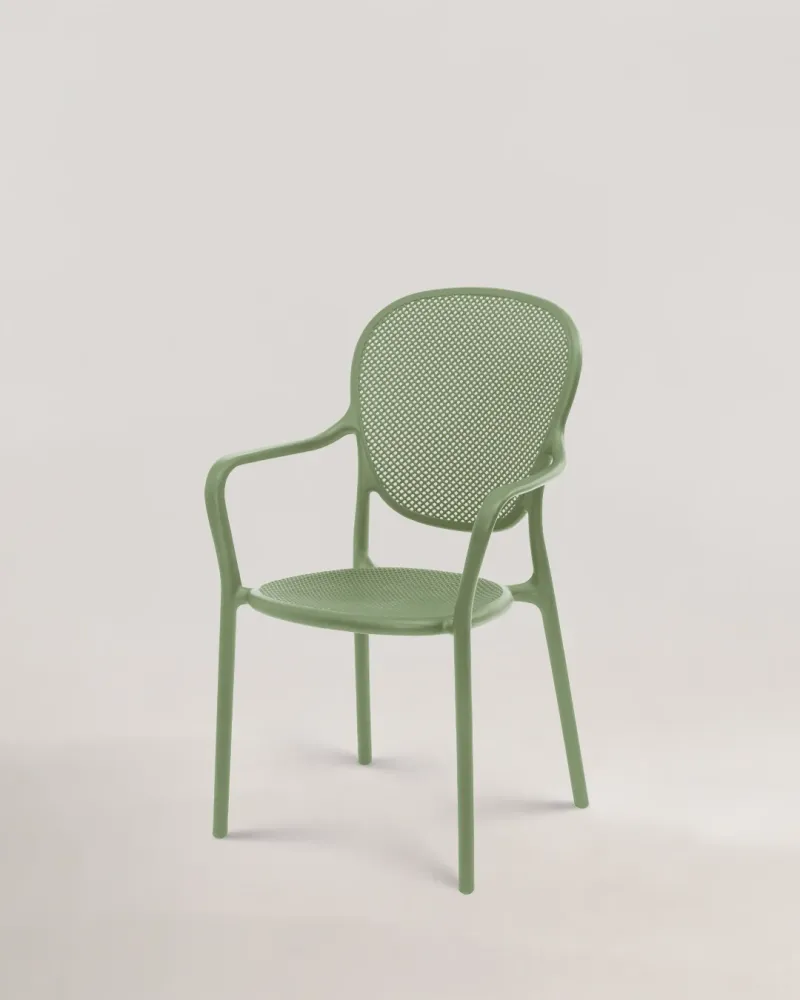 Pales sedia di plastica avocado verde
