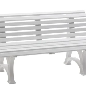 Panca da giardino HELGOLAND 3 posti, plastica bianca