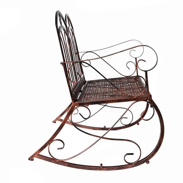 Panca da giardino 2 posti metallo bronzo-rosso