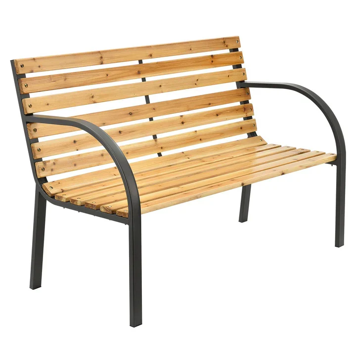 Panca da giardino 2 posti Modena legno laccato e acciaio