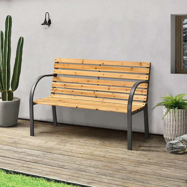 Panca da giardino 2 posti Modena legno laccato e acciaio