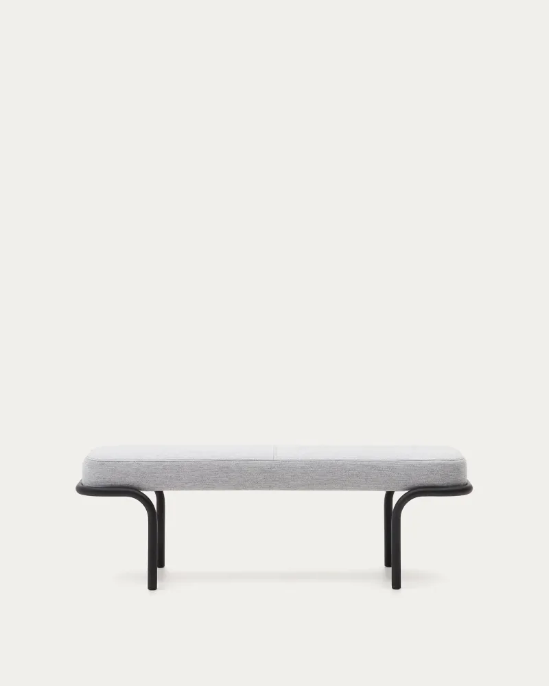 Panca imbottita Compo con struttura metallo grigio e nero 130 cm