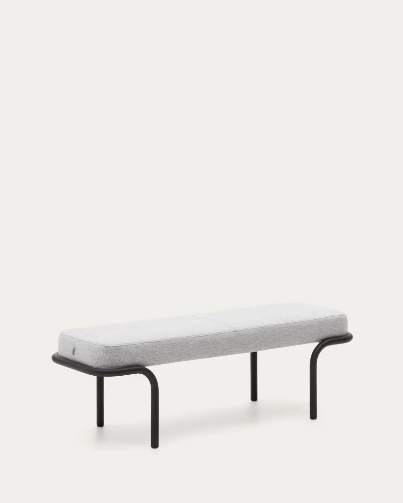Panca imbottita Compo con struttura metallo grigio e nero 130 cm