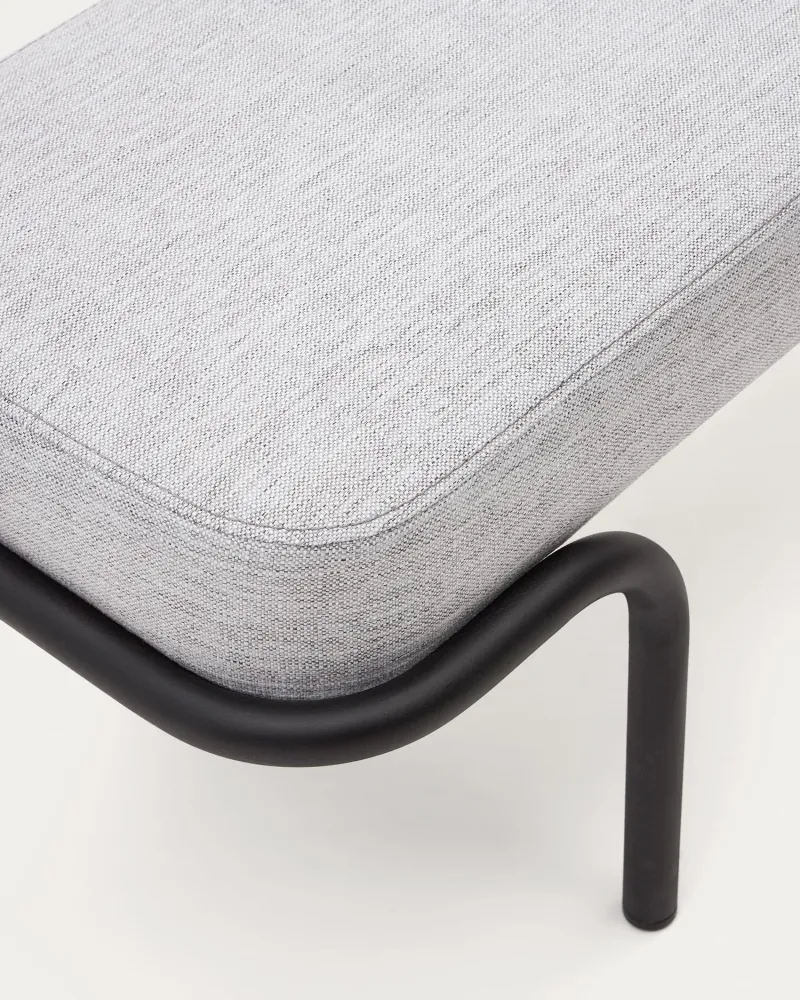 Panca imbottita Compo con struttura metallo grigio e nero 130 cm