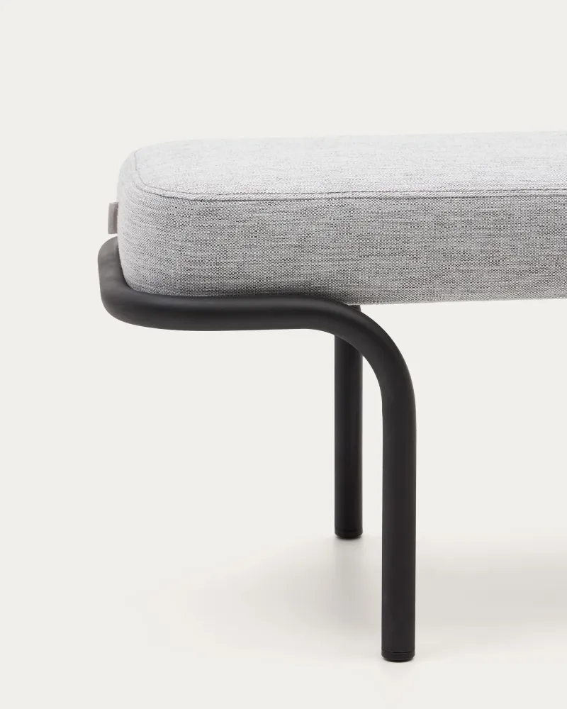 Panca imbottita Compo con struttura metallo grigio e nero 130 cm
