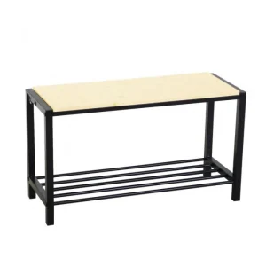 PANCA METALLO NERO CON RIPIANO 76X29XH4 CM