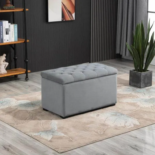 Panca 3 pezzi con spazio contenitore grigio
