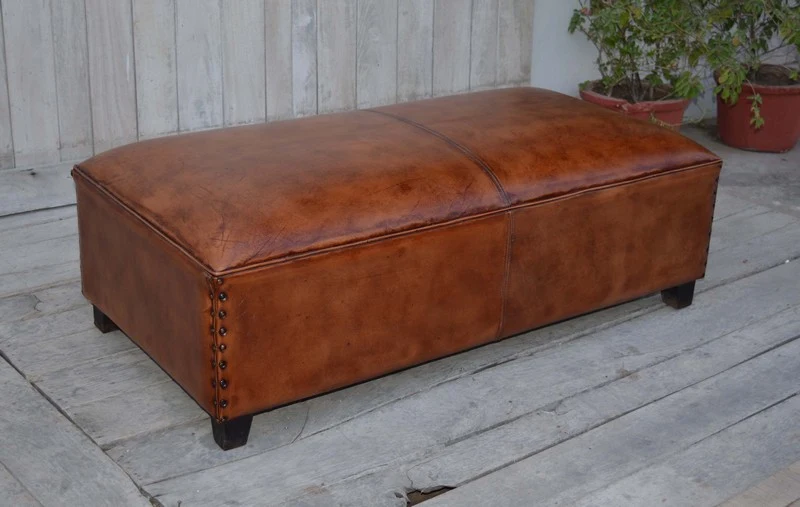 Panca vintage da camera o salotto pelle cm 125x62x43h