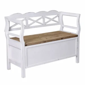 PANCA VINTAGE STILE COUNTRY CASSETTIERA PANCA LEGNO SEDILE CASSETTIERA